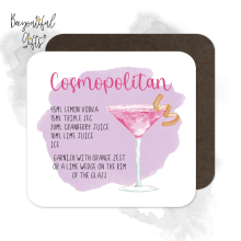 Cocktail Recipe Coaster - Cosmopolitan