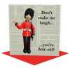 Coldstream guard themed birthday card - designed by Erica Sturla - 15cm square and blank inside, made in the UK