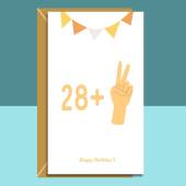 Funny 30th Birthday Card - Peace Sign Card For him or For Her