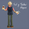 Holy Mackerel Sul y Tadau Hapus, Welsh Fathers Day card by Erica Sturla, 150mm square and blank inside