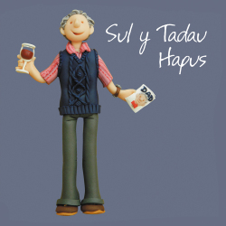 Holy Mackerel Sul y Tadau Hapus, Welsh Fathers Day card by Erica Sturla, 150mm square and blank inside