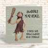 Stone age clubbing birthday card - designed by Erica Sturla - 15cm square and blank inside, made in the UK