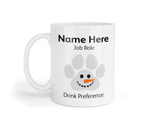 Personalised Ceramic Mug - Snowman Paw Print