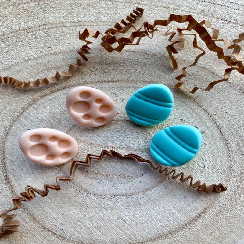 Handmade Pastel Easter Egg Earrings: Polymer Clay Studs , spring earrings