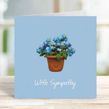 Pretty With Sympathy card - designed by Erica Sturla - 15cm square and blank inside, made in the UK
