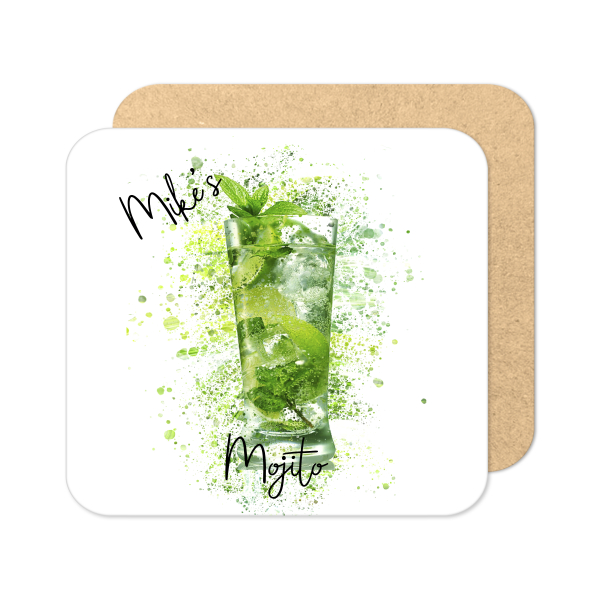 Personalised Mojito Coaster with Splash Effect - Standard Wooden Coaster