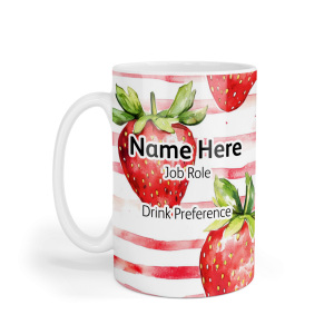 Personalised Ceramic Mug - Strawberry Stripes