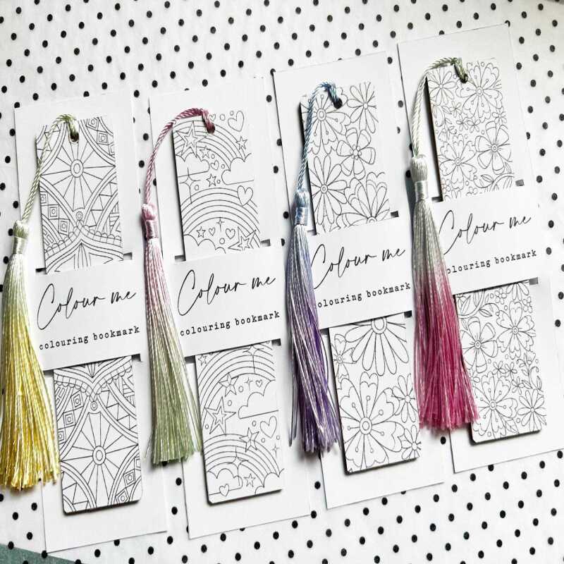 COLOURING Bookmark - Ditsy Floral - Pink