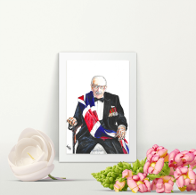 Captain Sir Tom Moore - A4 Print - Mounted