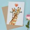 Valentine's Day Card for Her Valentine's Day Card for Wife Valentine's Day Card For Husband Boyfriend or Girlfriend Giraffes - Portrait (5x7) / Blank Inside