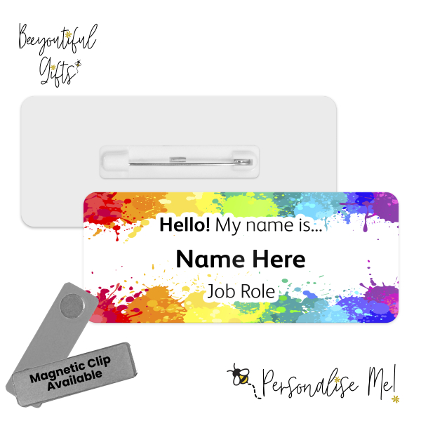 #hello my name is... Name Badge - Paint Splat Border