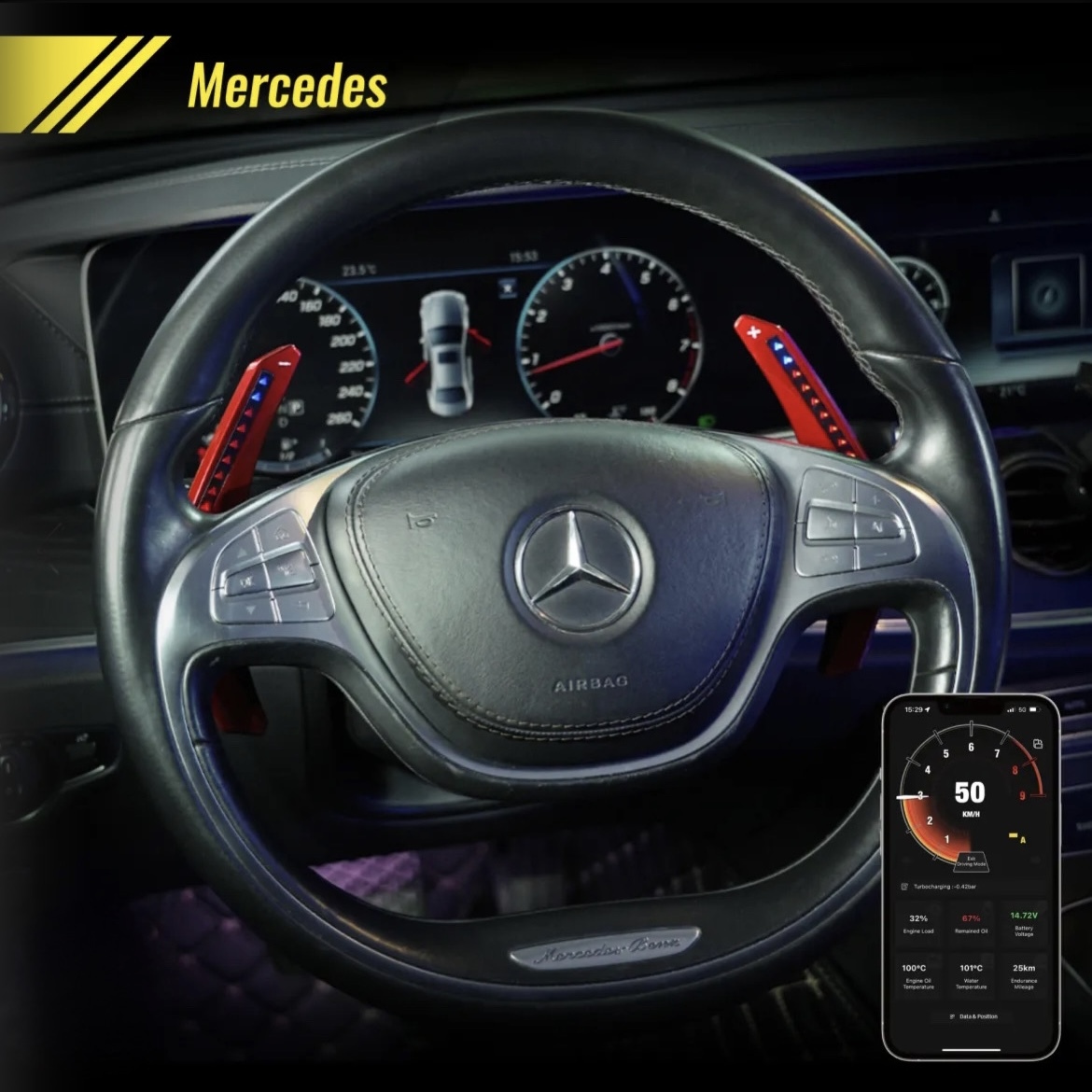 MERCEDES LED PADDLE SHIFTERS