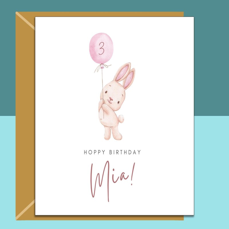 Personalised Birthday Card for any age - 1st, 2nd, 3rd, 4th, 5th - For niece, daughter, sister, friend or anyone else - Gift Ideas - Custom - Blank inside - Regular - Matte