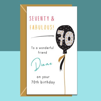 70th Friend Birthday Card | Personalised Birthday Card | 70 Year Old | Customised | For Him or Her | Happy Birthday Gift Ideas for Friend