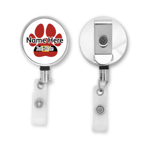 Personalised Metal ID Reel - Santa Paw Print