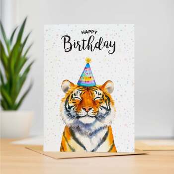 Birthday Card For Him or Her Of A Tiger Illustration For Him or Her Birthday Gift