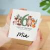 Personalised 6th Birthday Children's Card Woodland Themed Sixth Birthday Card For Boy or Girl Six Years Custom Card - Square (5.5x5.5) / Blank Inside