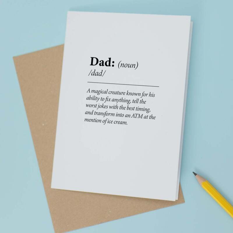 Birthday Card For Dad Fun Dictionary Quote Card For Dad Custom Message Card For Dad Birthday Card For Daddy - Large (5x7) / Blank Message