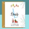 Personalized Nephew Christmas Card: Custom Name Xmas Card - Blank inside - Regular - Matte