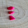 Fluorescent Pink Clay Stud Earrings: Hypoallergenic Micro Studs - Heart - none