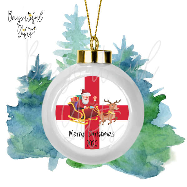 Ceramic Christmas Tree Bauble - Merry Christmas