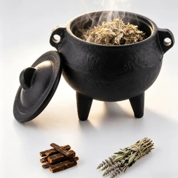 Cast Iron Cauldron Smudge Pot