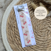 Cherries & Bows Wristlet Keychain