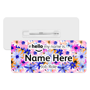 #hello my name is... Name Badge - Bright Abstract Flowers
