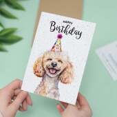 Birthday Card For Him or Her Of A Poodle Dog Illustration For Him or Her Birthday Gift