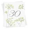 Feminine floral 30th greeting card -  designed by Eloise Hall - 15.7 x 11cm and blank inside, made in the UK