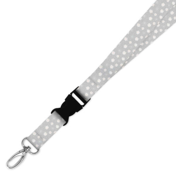 Double Breakaway Lanyard - Grey Daisy