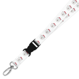 Double Breakaway Lanyard - Christmas Polar Bear