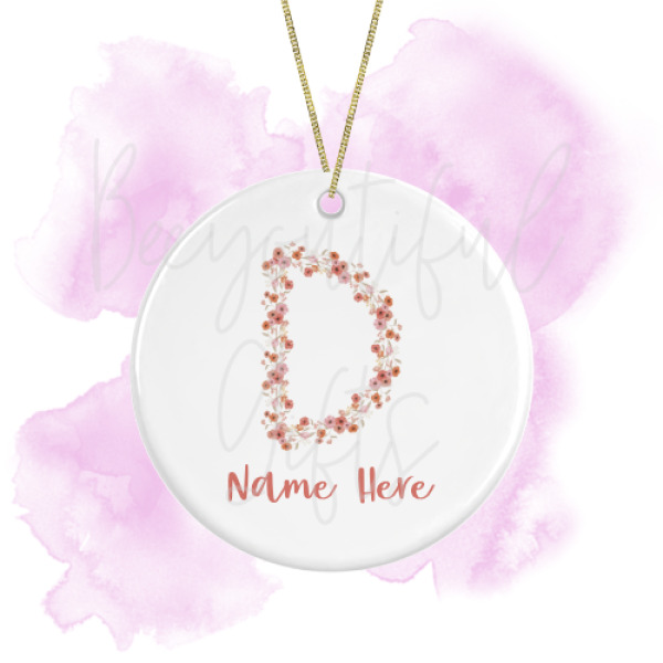 Personalised Spring Love Round Ceramic Decoration