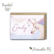 Personalised Birthday Card - Unicorn Themed Have A Magical Birthday - Small (Approx. A6 | 105mm x 148mm | 4.1in x 5.8in) - Standard Smooth Card