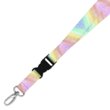 Double Breakaway Lanyard - Watercolour Gradient Rainbow