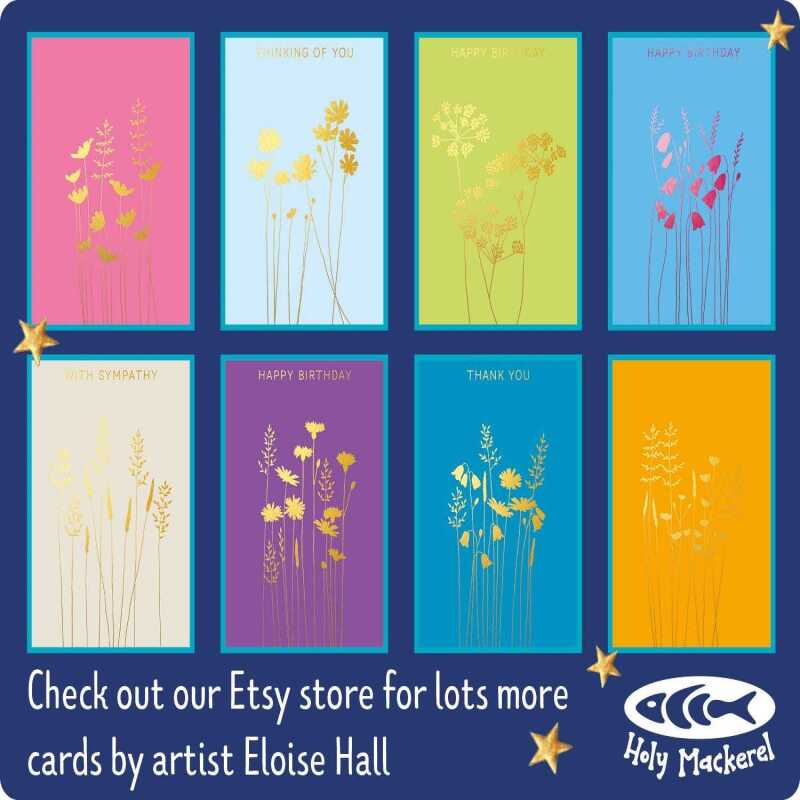 Big hug greeting card embellished with a pretty gold foil crocosmia print - designed by artist Eloise Hall - 15.7 x 11cm and blank inside