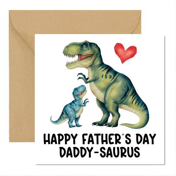 Father's Day Card - Happy Father's Day Daddy-saurus - Standard Smooth Card