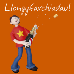 Llongyfarchiadau Welsh language congratulations card by Erica Sturla