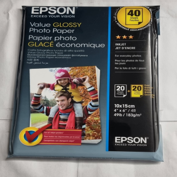 10x15cm (6x4) 183gsm Epson Value Glossy Photo Paper - 40 sheets