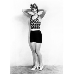 Holy Mackerel bathing belle retro black and white photographic card featuring a vintage image of a girl in an old fashioned swimsuit - 12.6 x 17.7cm and blank inside