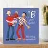 18th anniversary card - designed by Erica Sturla - 15cm square and blank inside, made in the UK
