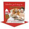 My cup of tea Valentines card - designed by Erica Sturla - 15cm square and blank inside, made in the UK