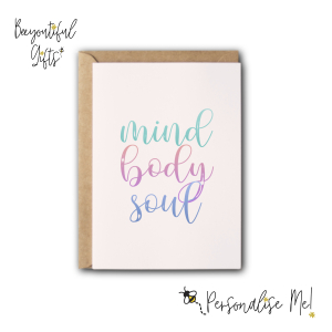 Self Love Card - Mind Body Soul - Medium (Approx. A5 | 148mm x 210mm | 5.8in x 8.3in) - Luxury Linen Textured Card