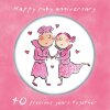 Holy Mackerel same sex LGBTQ+ 40th Ruby anniversary card (female) by Rosie Brooks - blank inside - 15cm square