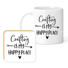 Crafting Mug & Coaster Set - Crafting Is My Happy Place