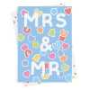 Mrs and Mr, confetti themed wedding card with a gorgeous printed envelope - 12 x 17cm and blank inside - made in the UK