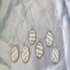 Wine Glass Charms Set of 6 Literature/Books - Gold