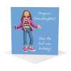 Granddaughter best birthday ever card for her - designed by Erica Sturla - 15cm square and blank inside, made in the UK