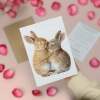 Cute Bunnies Anniversary Card – Love Card for Husband, Wife, Boyfriend or Girlfriend - Portrait (5x7) / Blank Inside