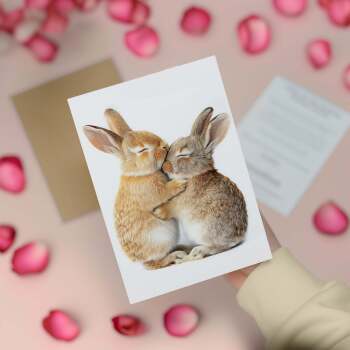 Cute Bunnies Anniversary Card – Love Card for Husband, Wife, Boyfriend or Girlfriend